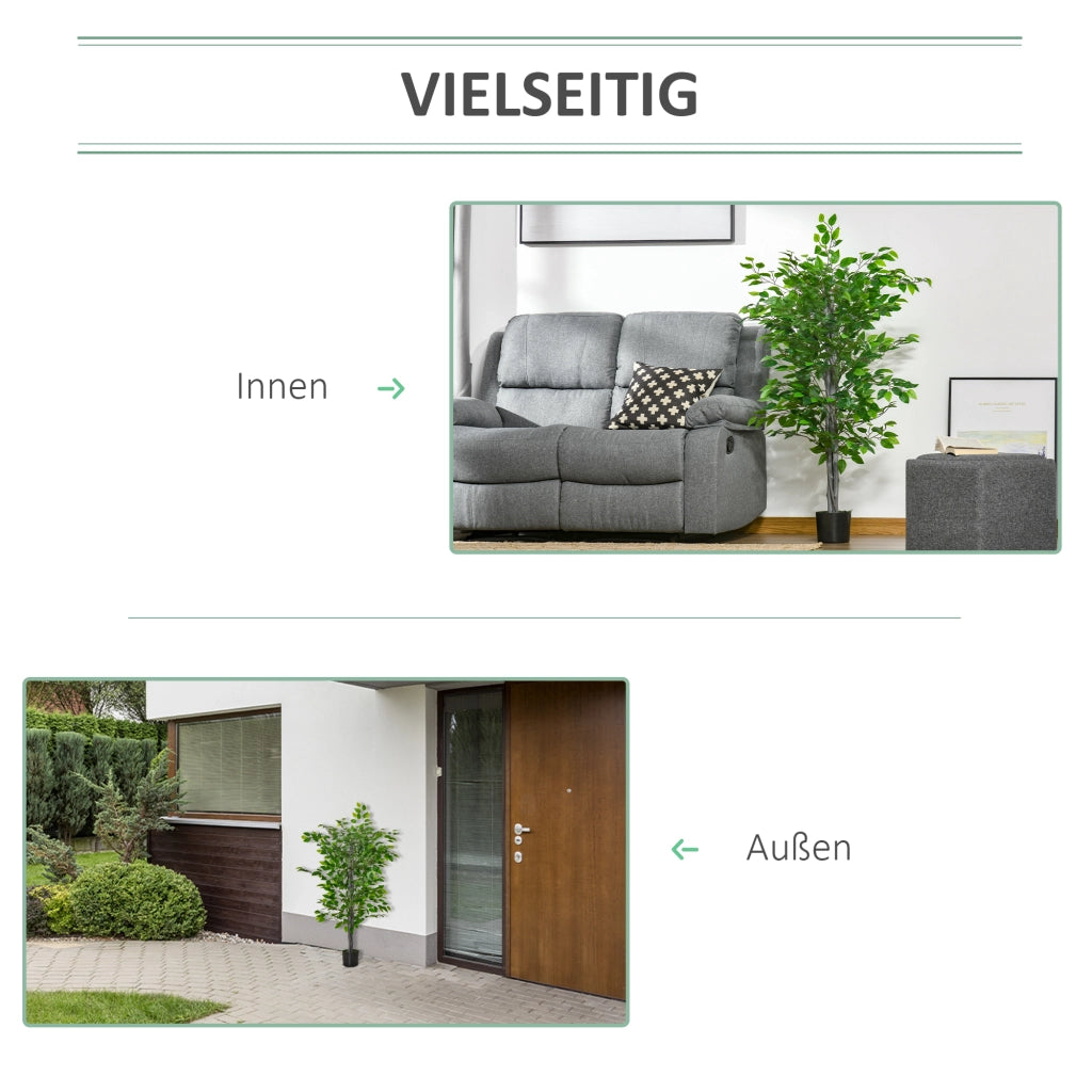Pianta Ficus Artificiale ¨C zephmum ¨C Vaso Cemento 135 cm Verde
