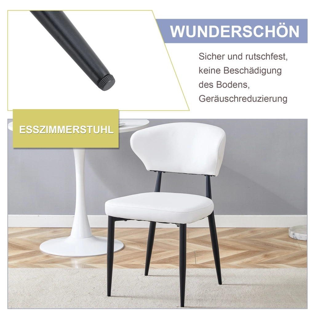 Sedia da pranzo ergonomica minimalista bianca con schienale curvo, dal design confortevole, che apre la strada a una nuova postura di seduta all'inseg