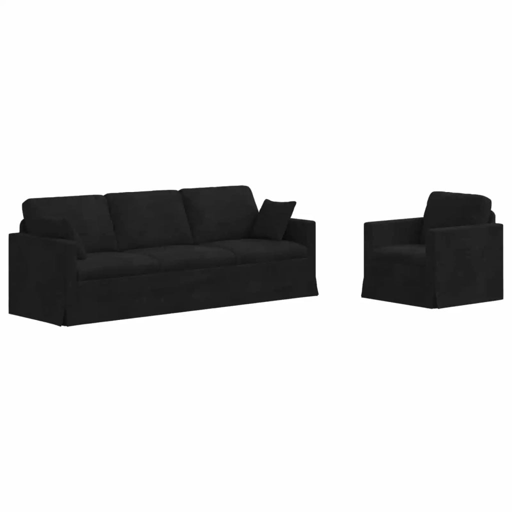 Set di divani 2 pcs Nero Velluto 3407631