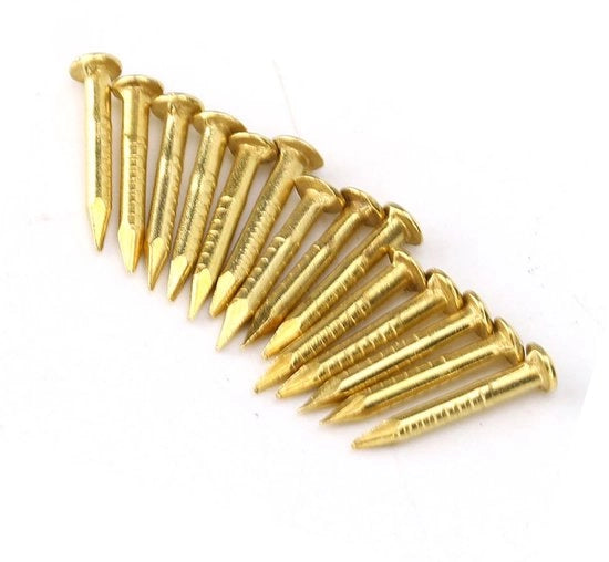 Set di chiodi per muratura da 100 pezzi - Testa rotonda - Per lavorazione del legno - Spille decorative per mobili - Lunghezza 10 mm - Resistente alle graffi - Chiodi da parete