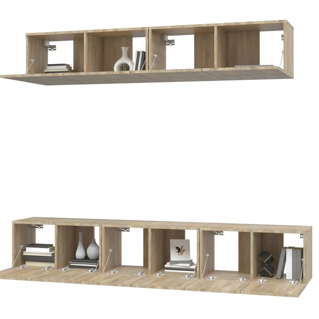 Set di Mobili Porta TV 5 pz Rovere Sonoma in Legno Multistrato 3114424