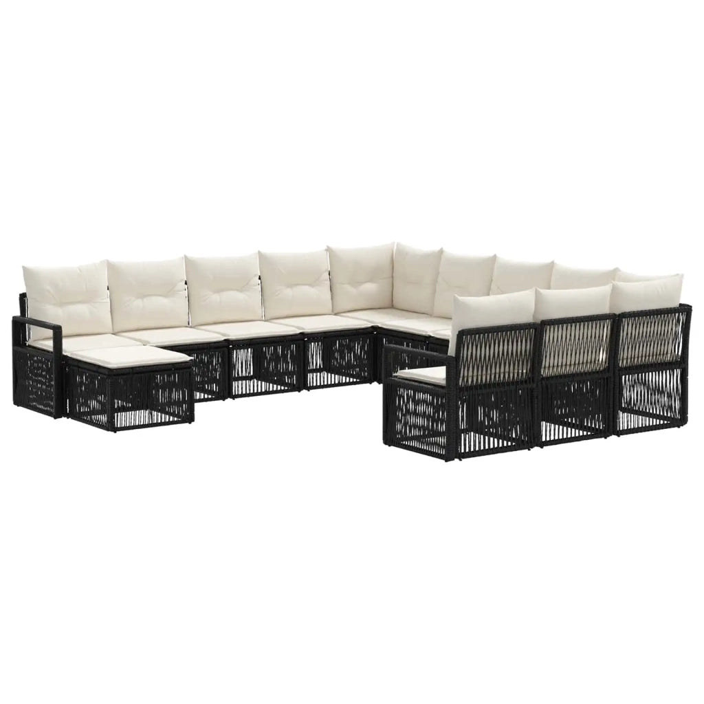 Set Divano da Giardino 12 pz Nero polyrattan 3435916