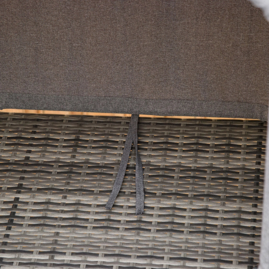 Lettino da giardino in polyrattan con cuscini e tettoia regolabile ¨C Minimal ¨C Grigio 195x65x40 cm