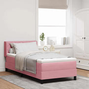 Letto a molle con materasso Rosa 200 x 100 cm Poliestere