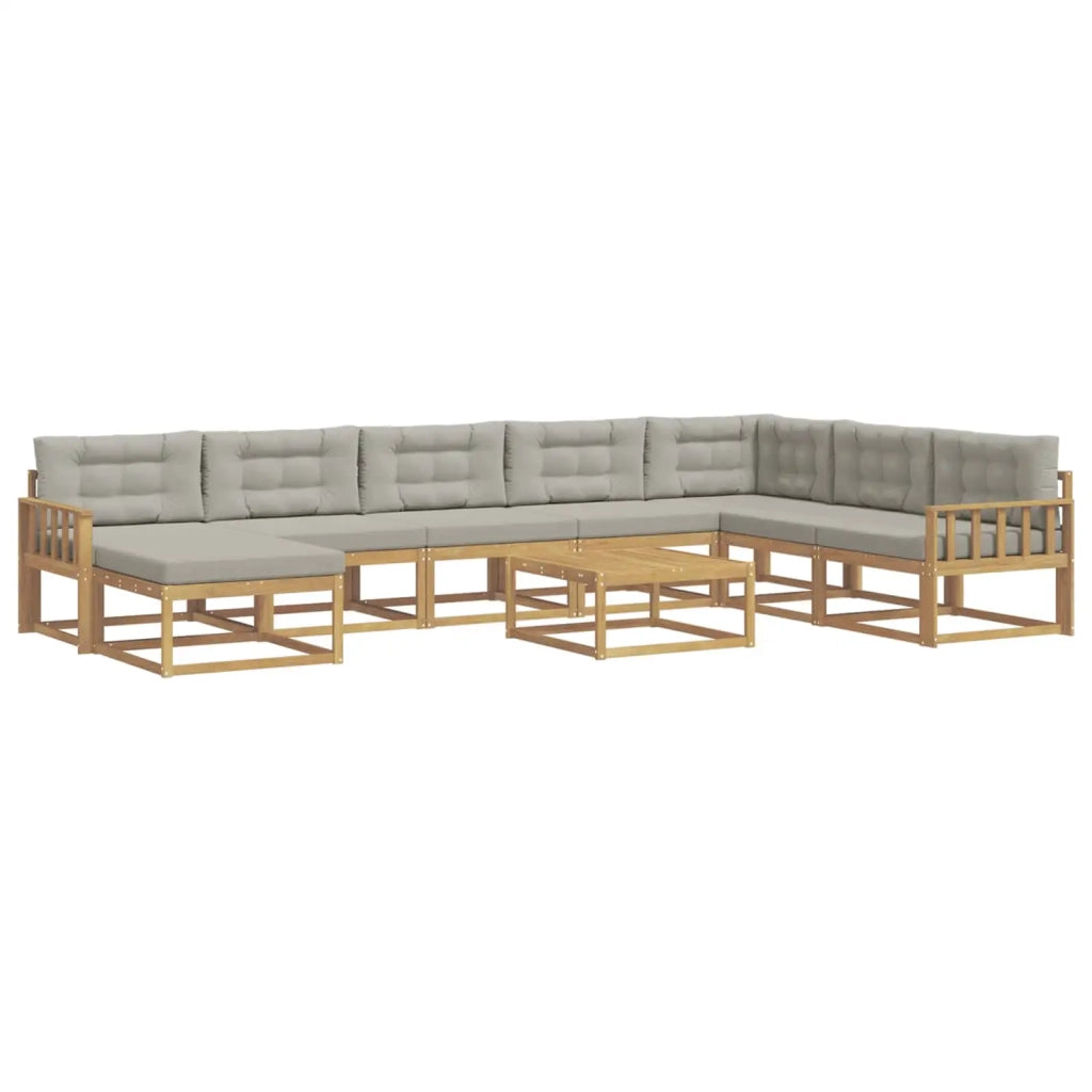 Set di divani da esterno 9 pcs Bianco e Grigio Chiaro 3386895