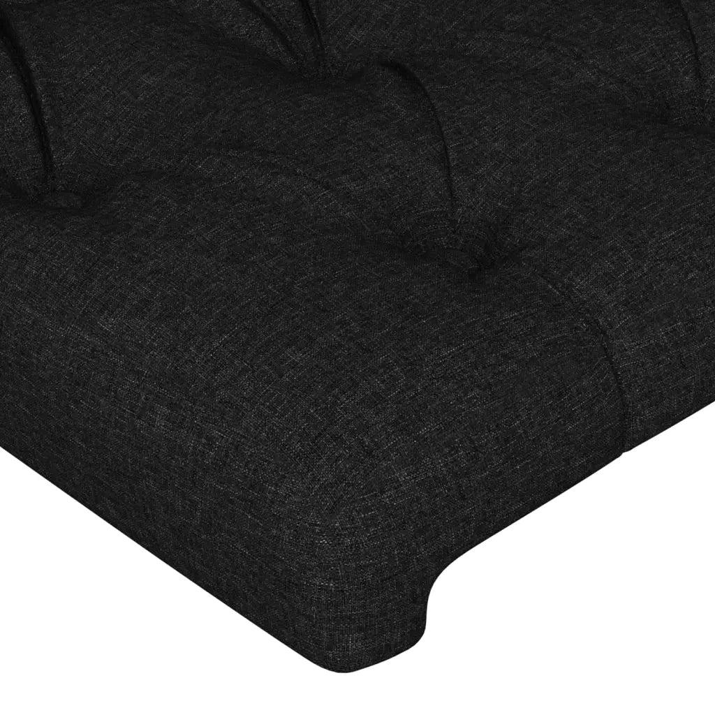Testiera ad Orecchio-Testata con Orecchie Nera 183x16x118/128 cm in Tessuto 668209
