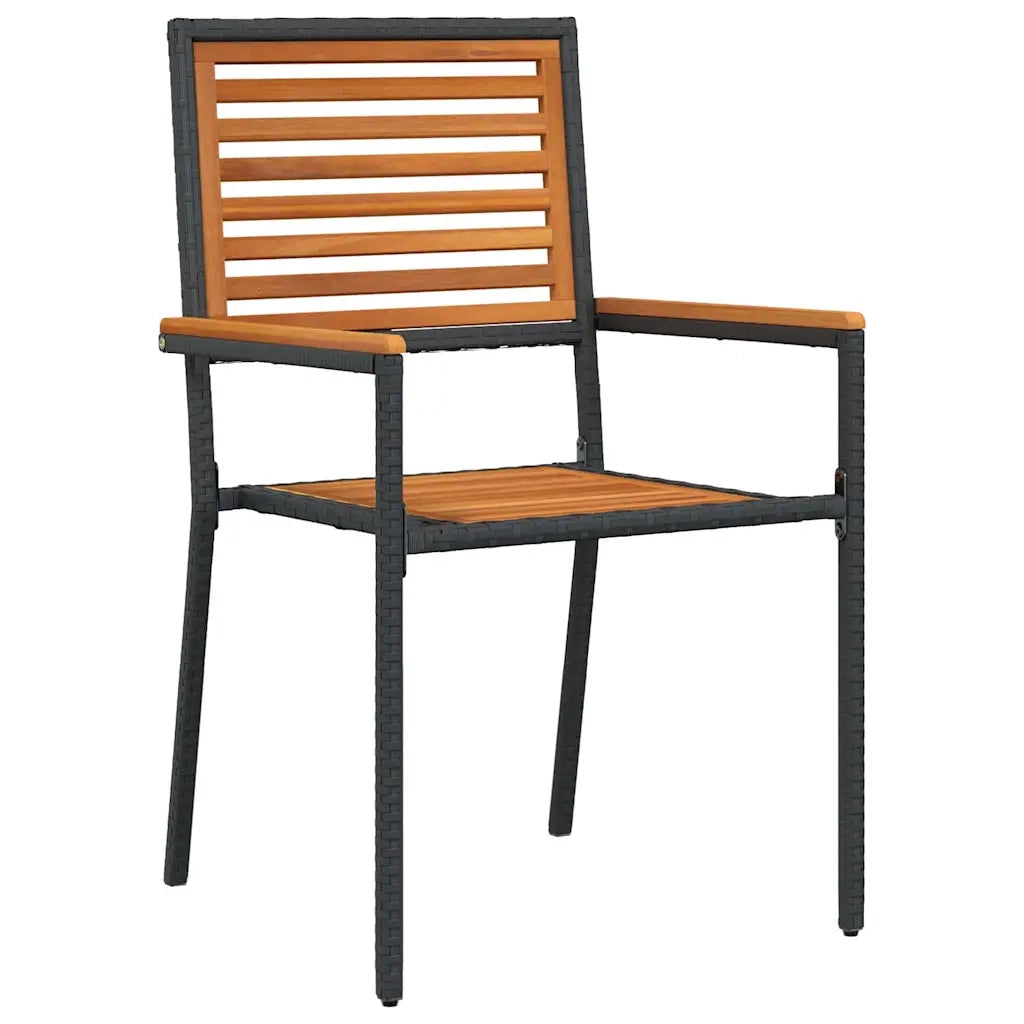 Set da Pranzo per Giardino 7 pcs Nero e Marrone polyrattan 3365442