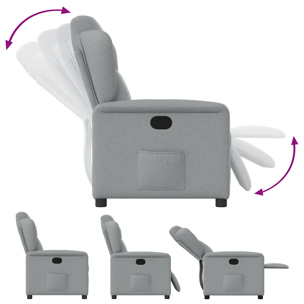 Poltrona Reclinabile in Tessuto Grigio Chiaro 4015576