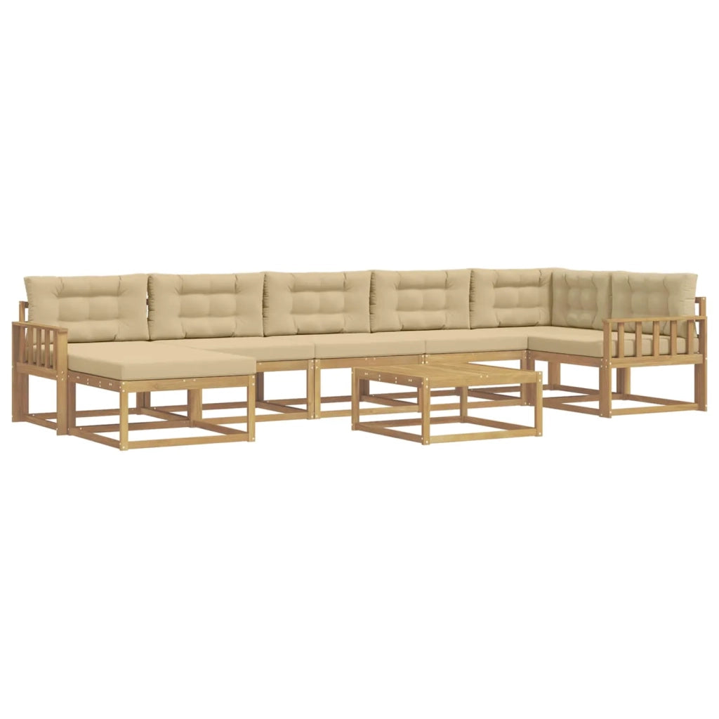Set di divani da esterno 8 pcs Bianco e Beige 3386792