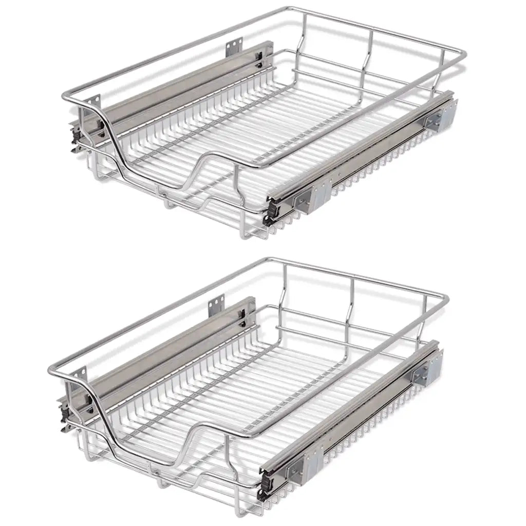 Cestelli a Rete Scorrevoli 2 pz Argento 400 mm 50479