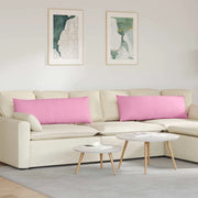 Cuscini da Divano 2 pz-Set di 2 Cuscini per Sofa Rosa 120 x 40 cm Tessuto