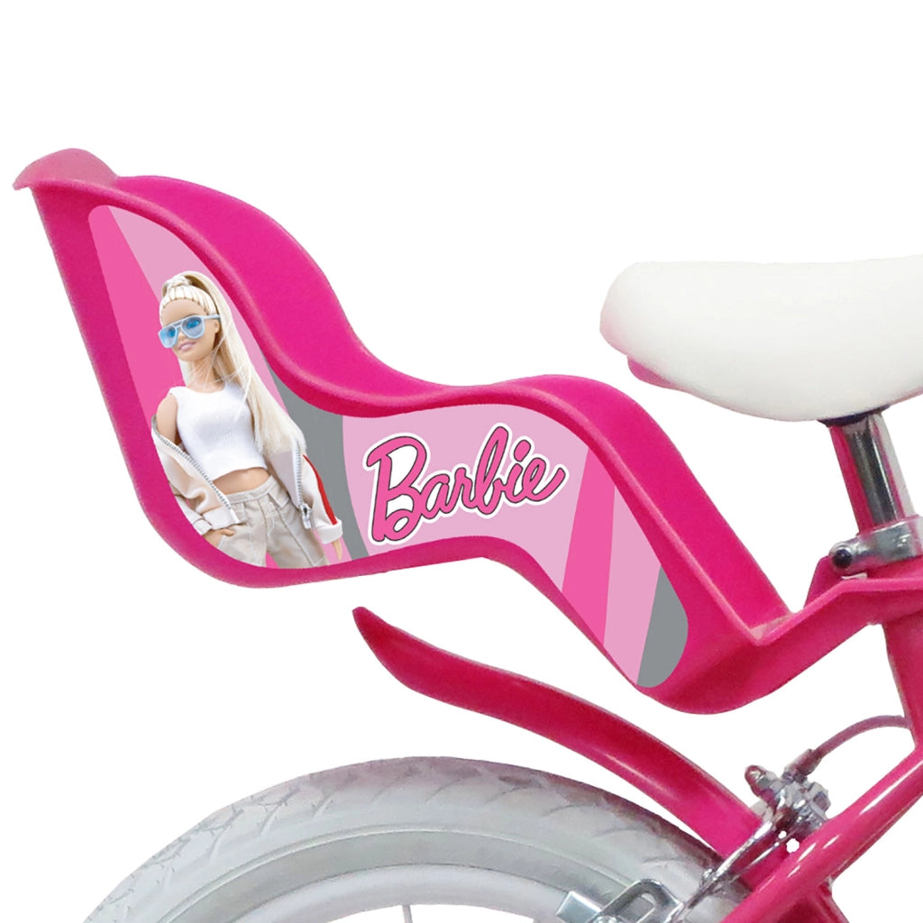 Bicicletta per Bambine 14" Barbie Freni Caliper e Stabilizzatori in Acciaio Hi-Ten Rosa