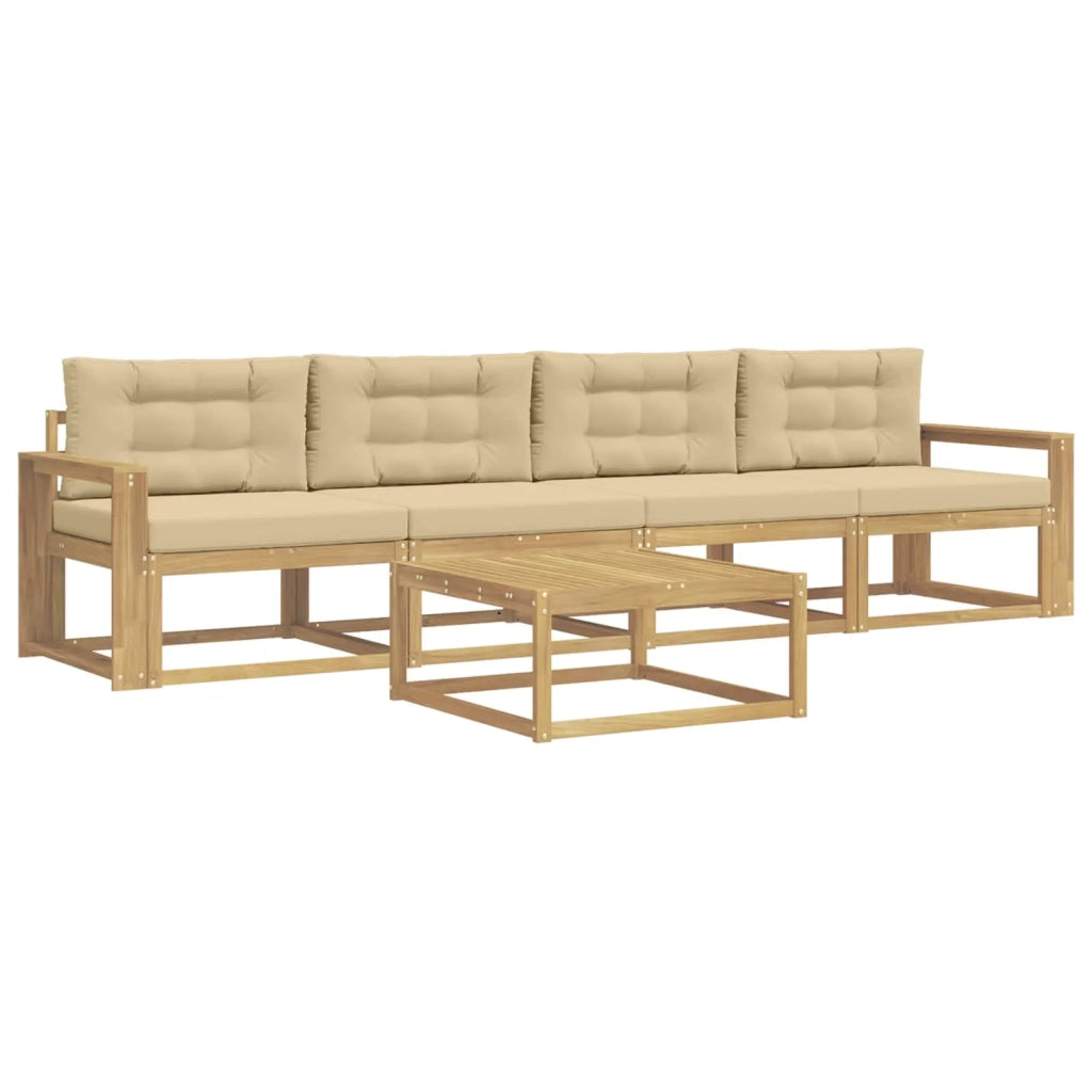 Set di divani da esterno 4 pz Bianco e Beige 3386032
