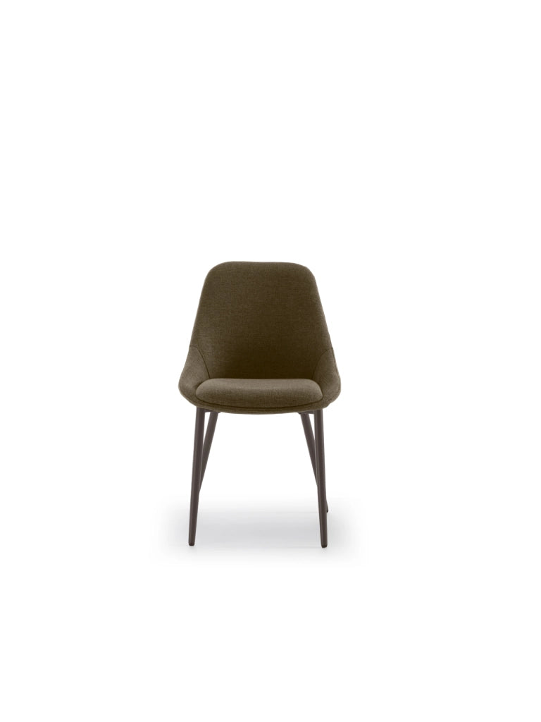 Set 4 Sedie Kira 51x59x85 cm Gambe in Metallo Bronzo Marrone