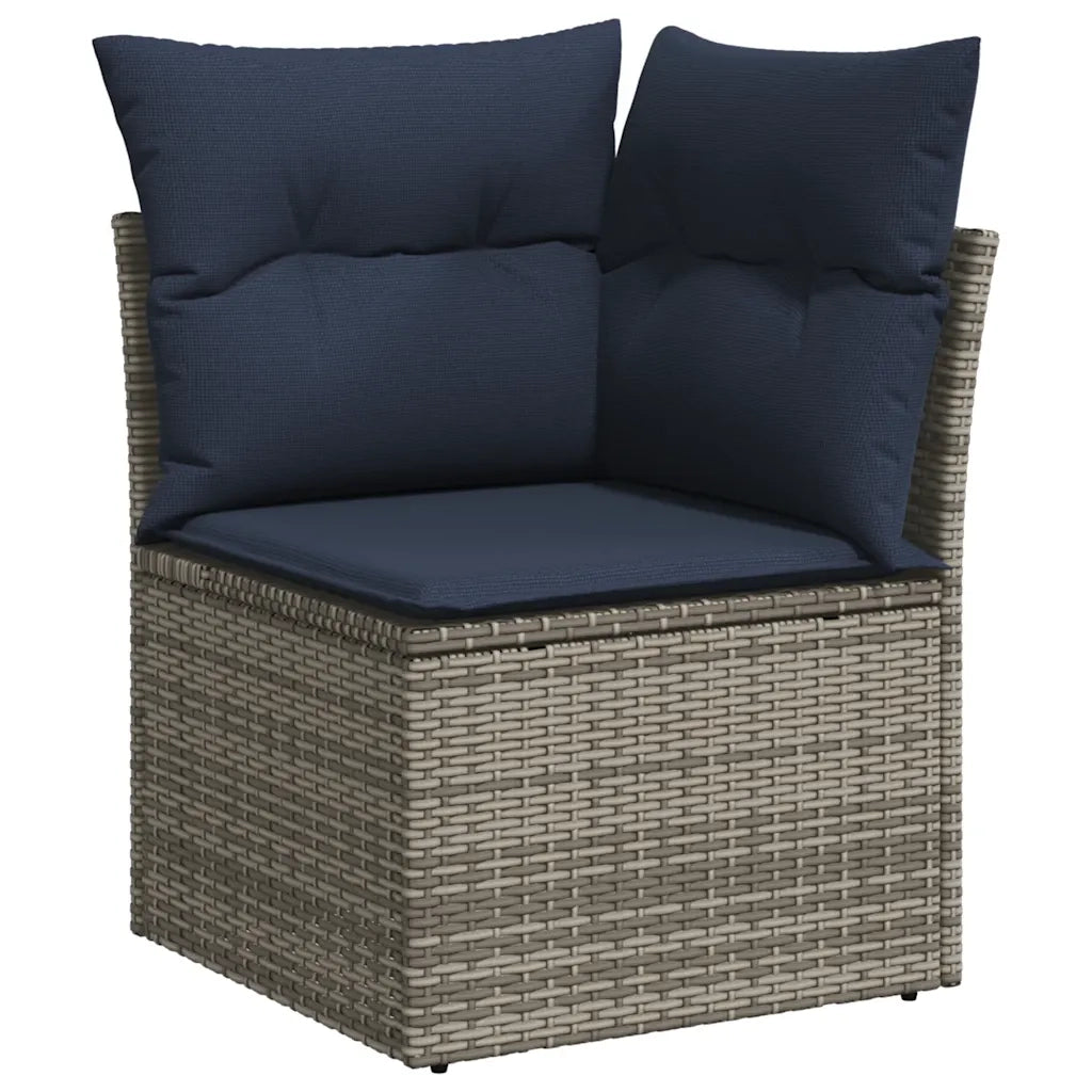 Set Divano da Giardino 5 pz con Cuscini Grigio in Polyrattan 3326882