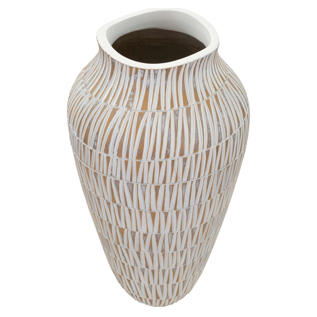 Rugero, Vaso Colore Struttura Beige, Bianco