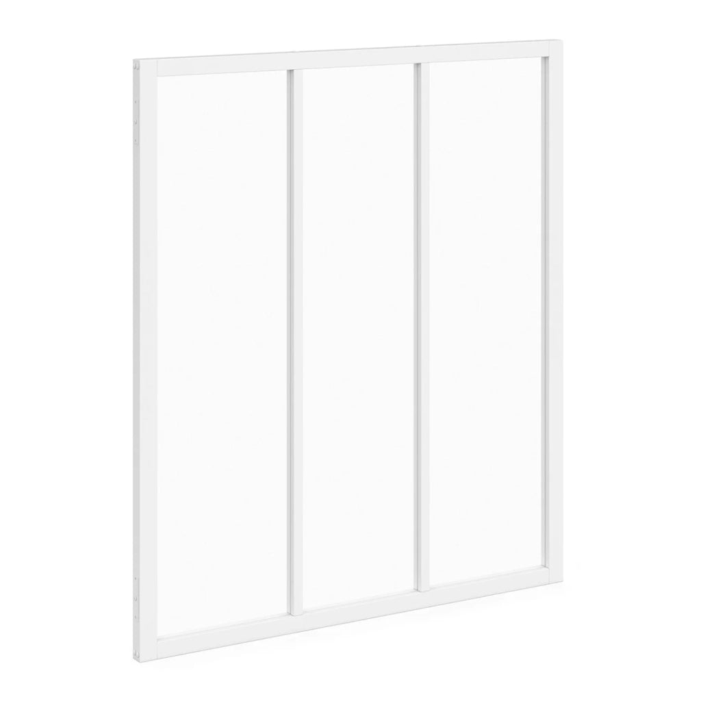 IDMarket - Metallo bianco e vetro temperato Tetto in vetro a 3 lastre L. 93 x H. 108 cm