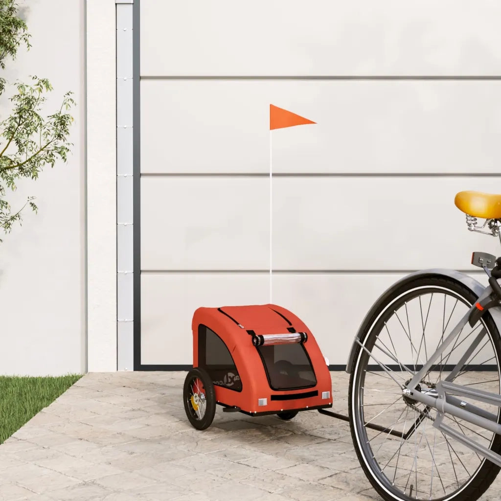 Rimorchio da Bici per Animali Arancione e Grigio Oxford e Ferro CFW7894459