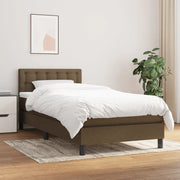 Giroletto a Molle con Materasso-Struttura Letto Marrone Scuro 100x200cm Tessuto 347533