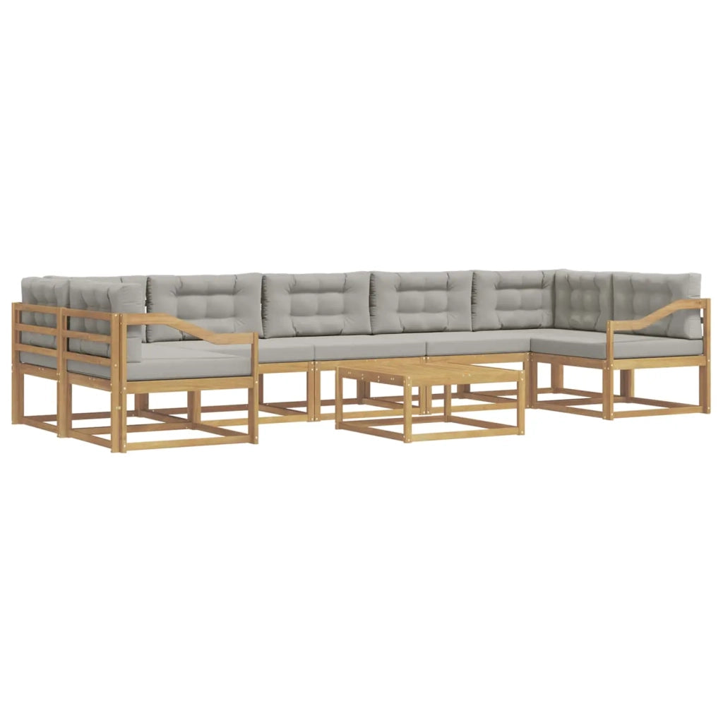 Set di divani da esterno 6 pz Bianco e Grigio Chiaro 3386215