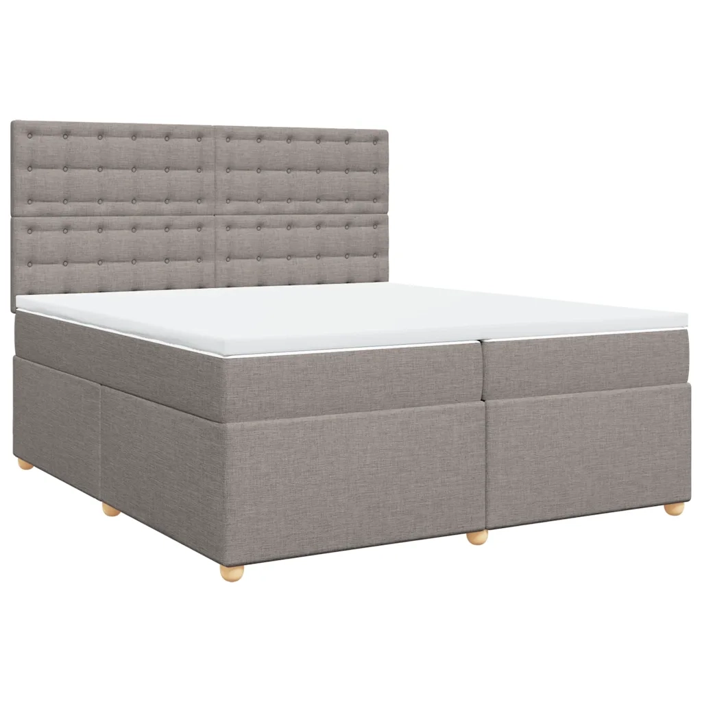 Giroletto a Molle con Materasso Tortora 200x200 cm in Tessuto 3293705