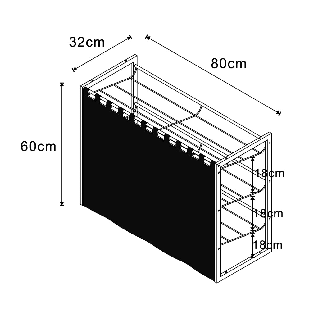 Scaffale dal design senza tempo per soggiorno/camera da letto contenitore per scarpe 80 x 32 x 60 cm nero 03_0011326