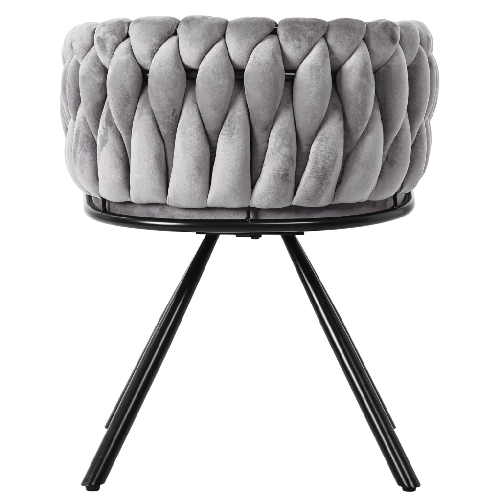 Set di 6 sedie girevoli da pranzo con schienale ergonomico in velluto grigio