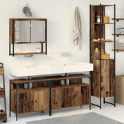 Set di mobili per il bagno con lo scaffale 4 pcs Legno vecchio 3332601