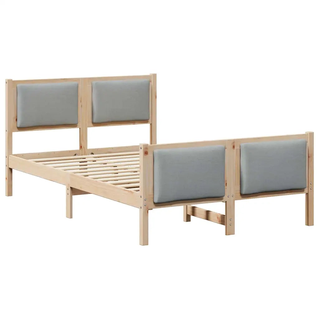 Letto matrimoniale | Letto per adulti | Struttura del letto Grigio chiaro 120 x 190 cm Tessuto
