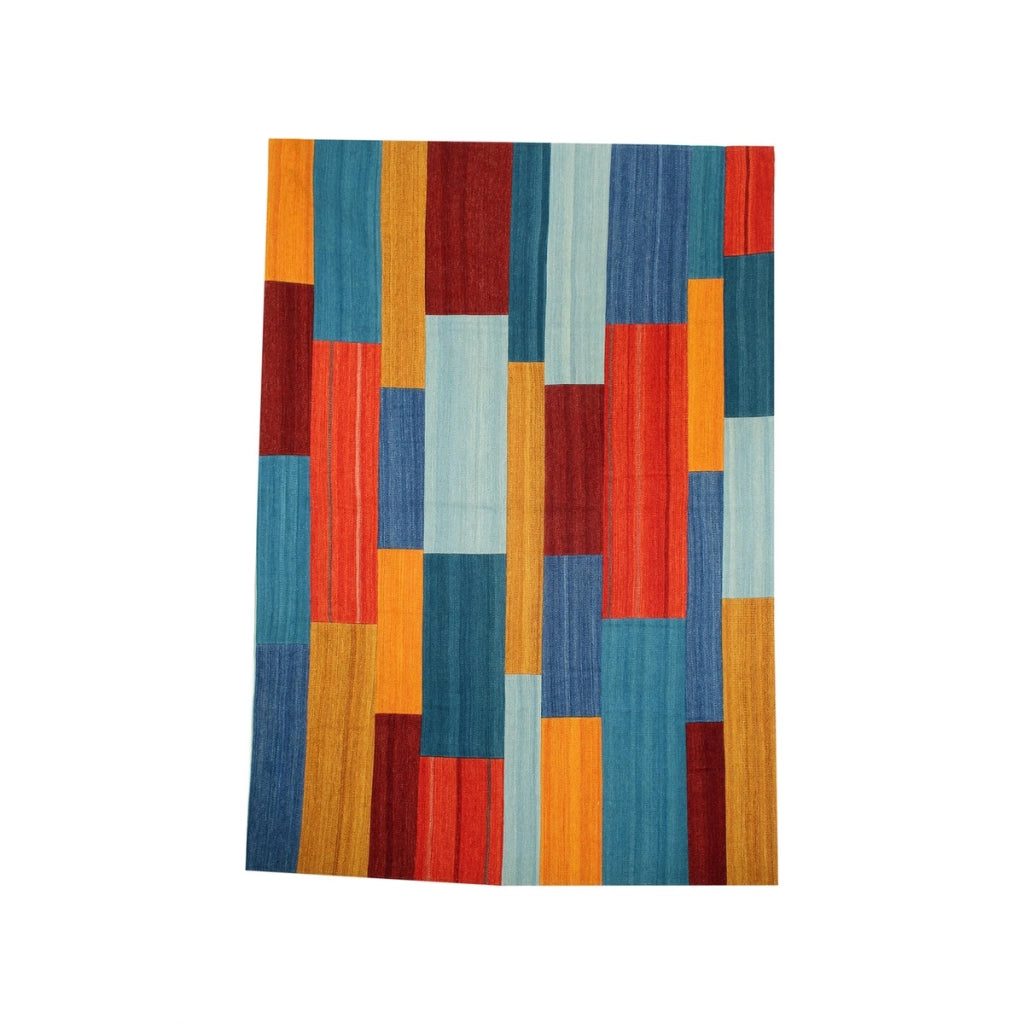 Tappeto Kilim Intenso in Lana e Cotone Multicolore