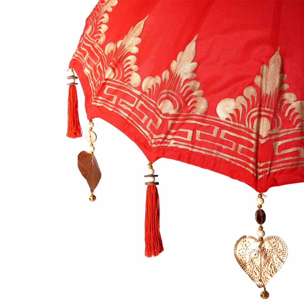 Ombrello balinese con base Rosso 95 x 95 x 260 cm 3356913