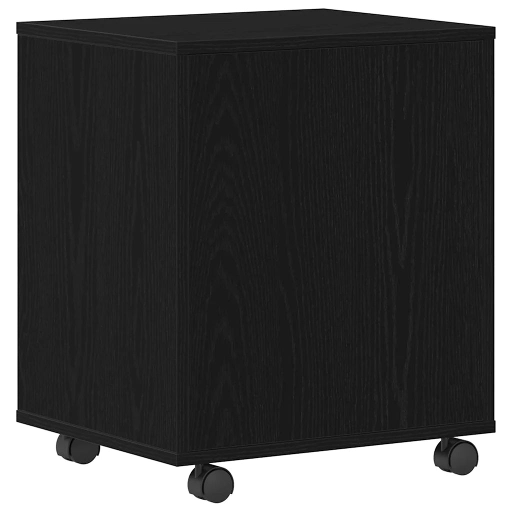 Mobile con Ruote Rovere Nero 45 x 38 x 54 cm Legno multistrato 862670