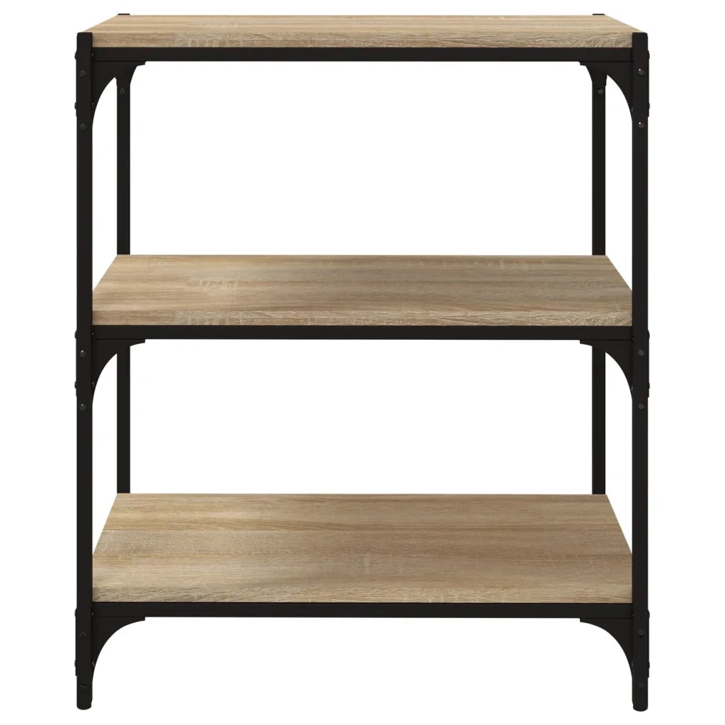Libreria-Scaffale per Libri-Mobile di Stoccaggio Rovere Sonoma 60x33x70,5cm Legno Multistrato e Acciaio