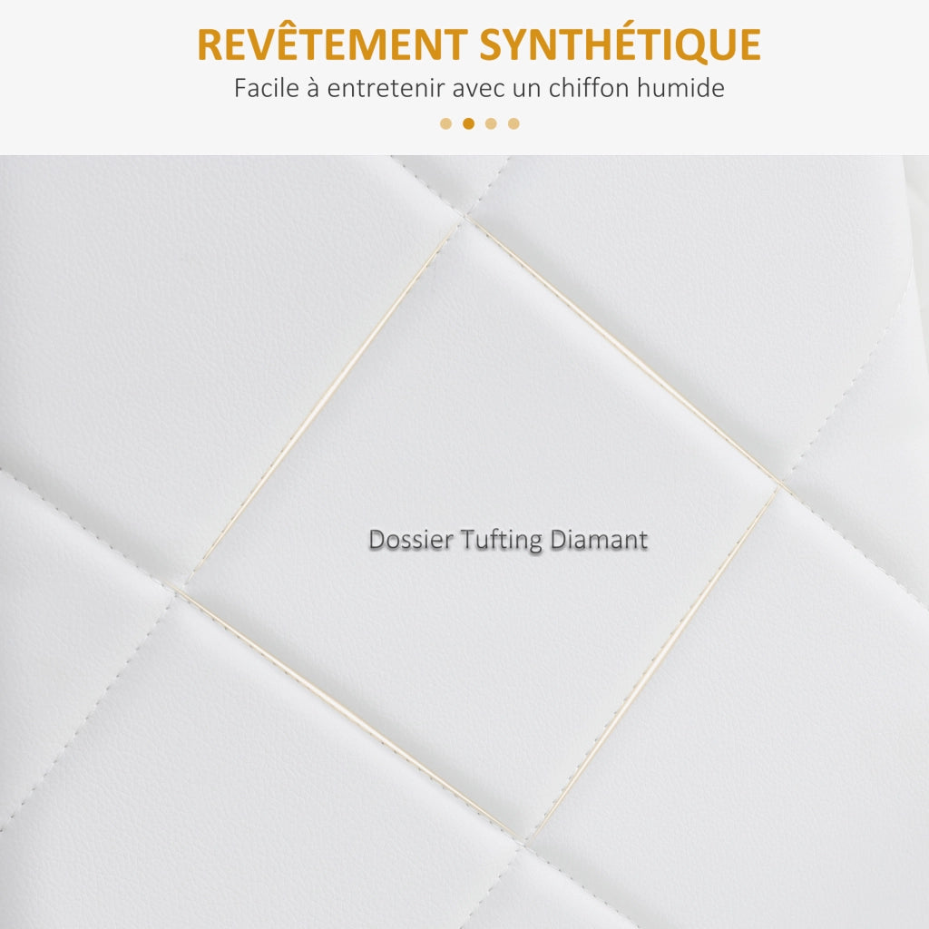 Set di 4 sedie da pranzo con schienale alto, rivestimento in similpelle e gambe in metallo ¨C Minimal ¨C Bianco