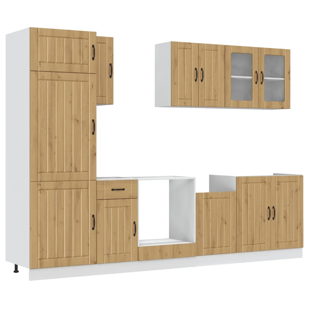 Set Mobili da Cucina 8 pz Kalmar Rovere Artigianale Truciolato 3314810