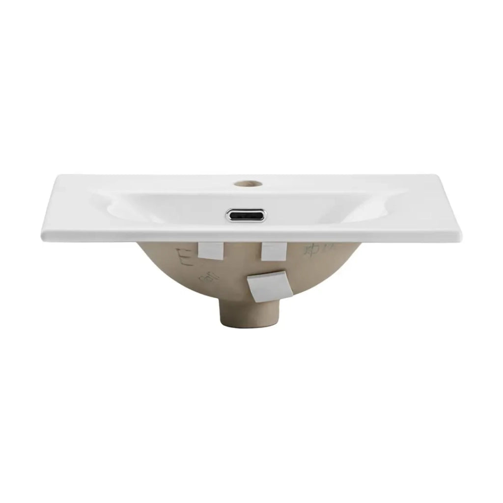 Lavabo da incasso VELOA 50 cm in ceramica bianca lucida