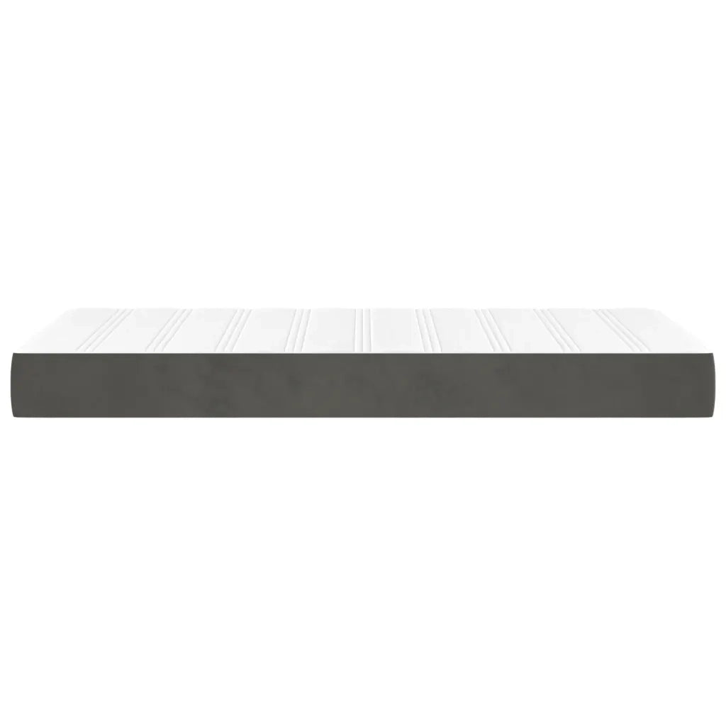 Materasso a Molle Insacchettate Rigidità Media Grigio Scuro 90x190x20 cm in Velluto 347709