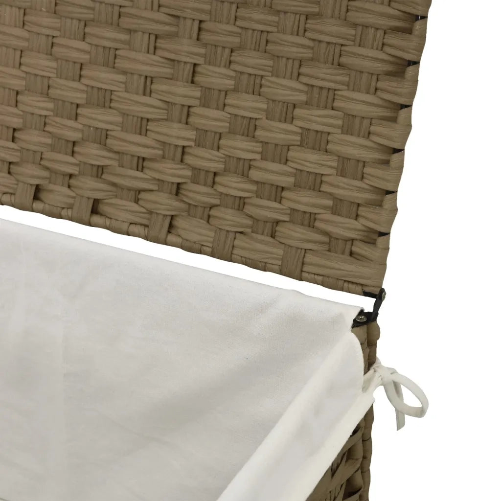 Cesto Portabiancheria con Coperchio 55,5x35x34 cm Polyrattan CFW8118783