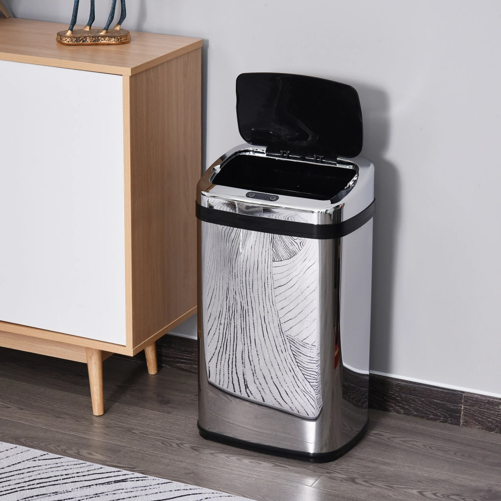 Pattumiera con Sensore a Infrarossi 30L ¨C Xylo ¨C Acciaio Inox e ABS, Argento, 33x25x58 cm