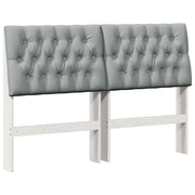 Testiera | Testata imbottita Grigio chiaro 140 cm Pino massello
