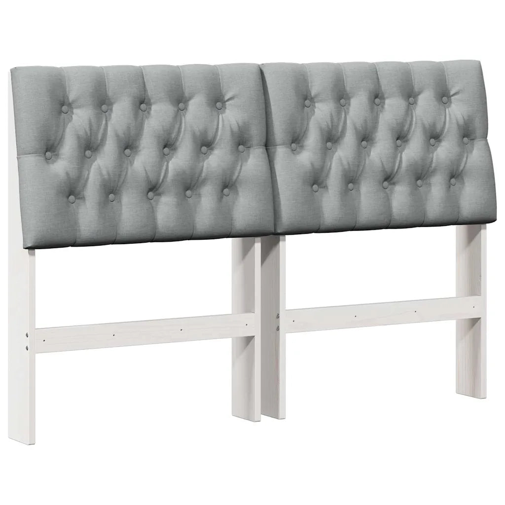 Testiera | Testata imbottita Grigio chiaro 140 cm Pino massello