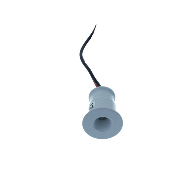 4 PZ Mini Faretto LED da Incasso 1W DC 12V Freddo 6000K Carcassa Bianca Angolo 120° Foro 15mm 20x25mm