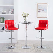 Sgabelli da Bar 2 pz Rossi in Similpelle 323625