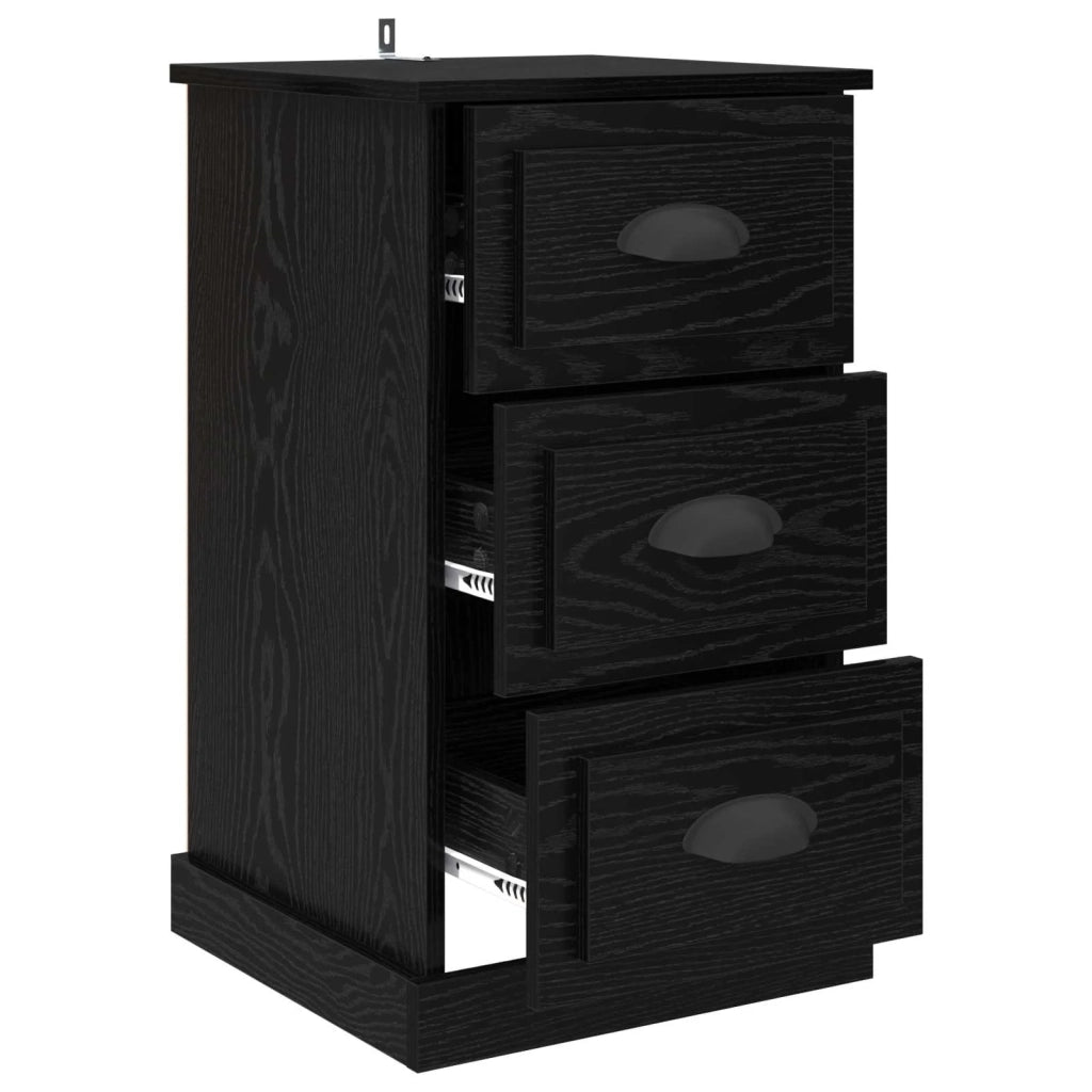 Armadio da Notte con cassetto Rovere Nero 39 x 39 x 67,5 cm 881342