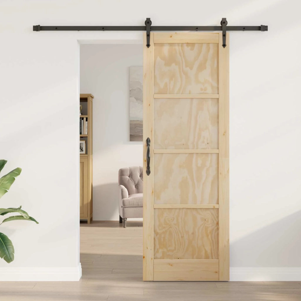 Porta scorrevole ORKDAL Naturale e Nero 73,5 x 211 cm 3445576