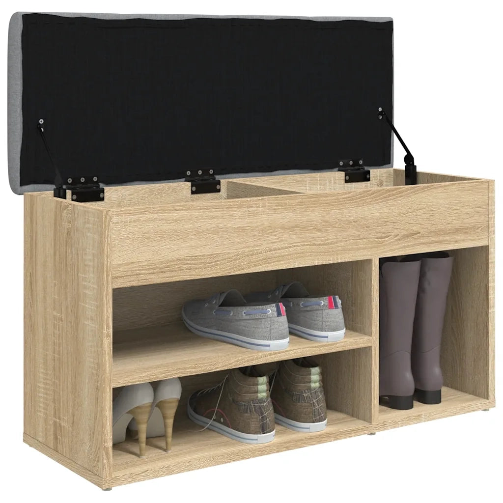 Panca Porta Scarpe Rovere Sonoma 82x32x45,5cm Legno Multistrato 835028