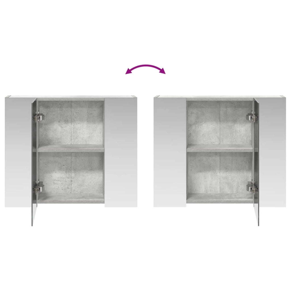 Mobiletto per specchio da bagno Grigio cemento 889074