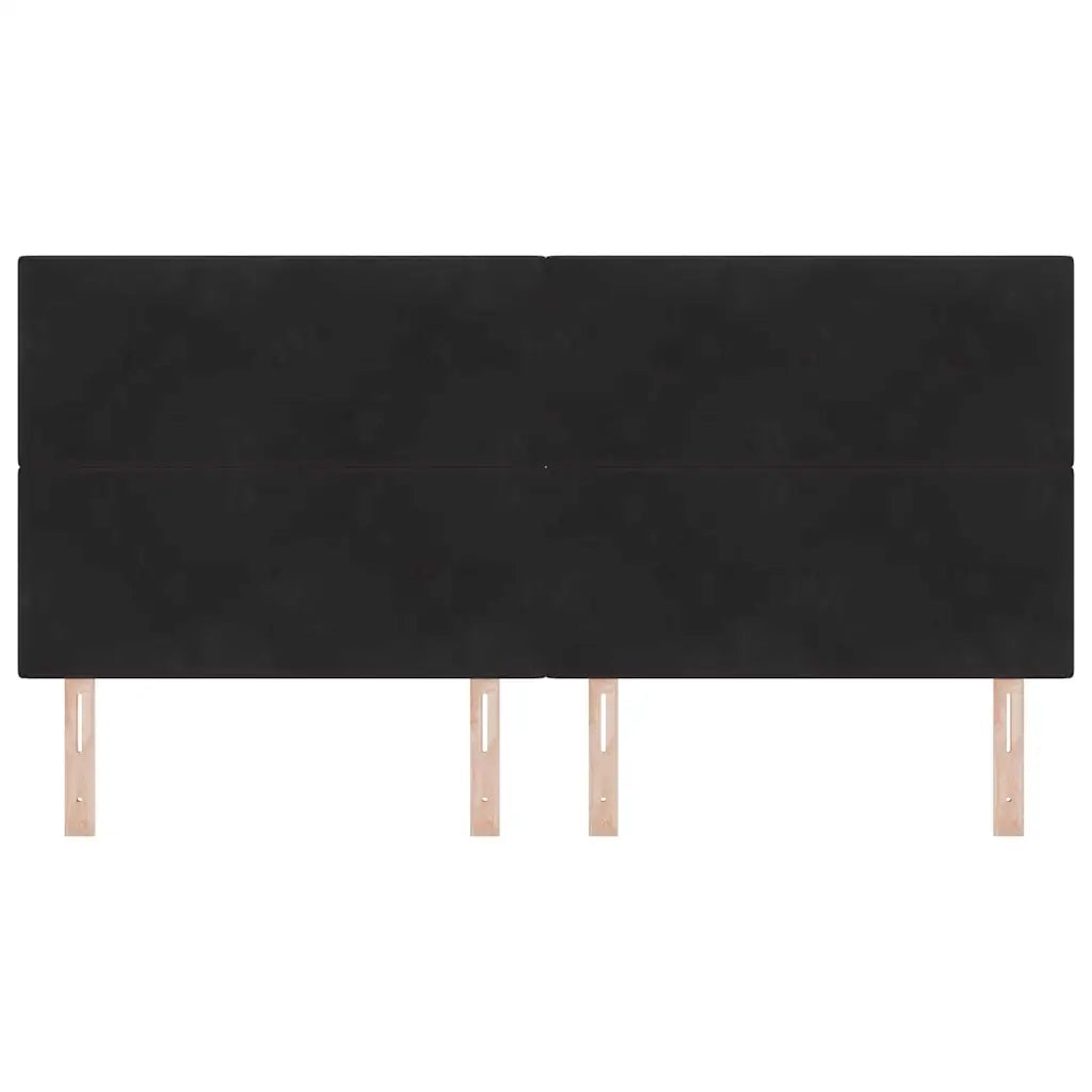 Testiera | Testata LED con strisce LED Nero 200 cm Velluto