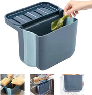Separatore rifiuti asciutto e umido con chiusura a vite e goccia di pioggia, contenitore per rifiuti pieghevole appeso con presa di vetro, porta frigorifero per cucina (blu)