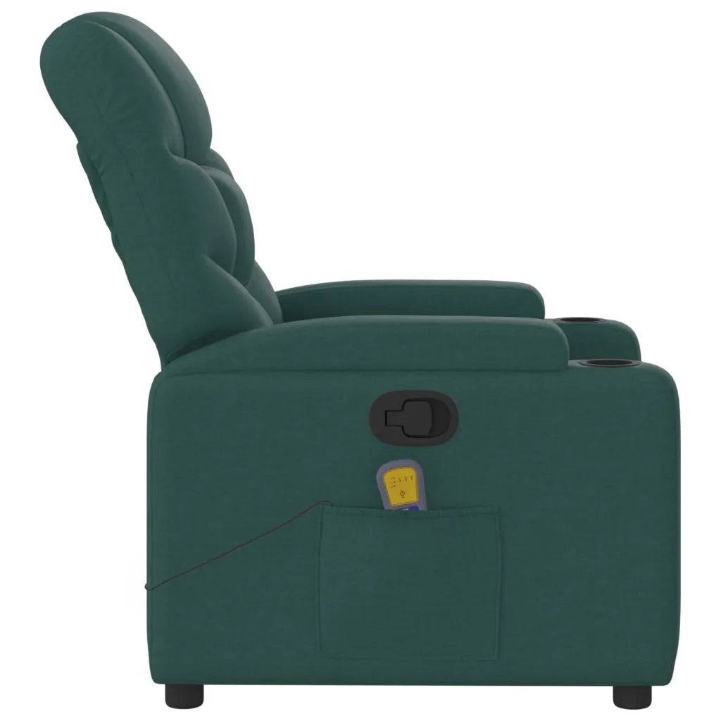 Poltrona reclinabile massaggiante in Tessuto Verde Scuro 3206035